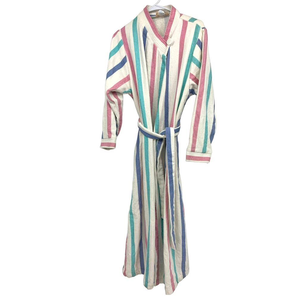 Vintage Classics Montgomery Ward Striped Terry Robe M  NWD